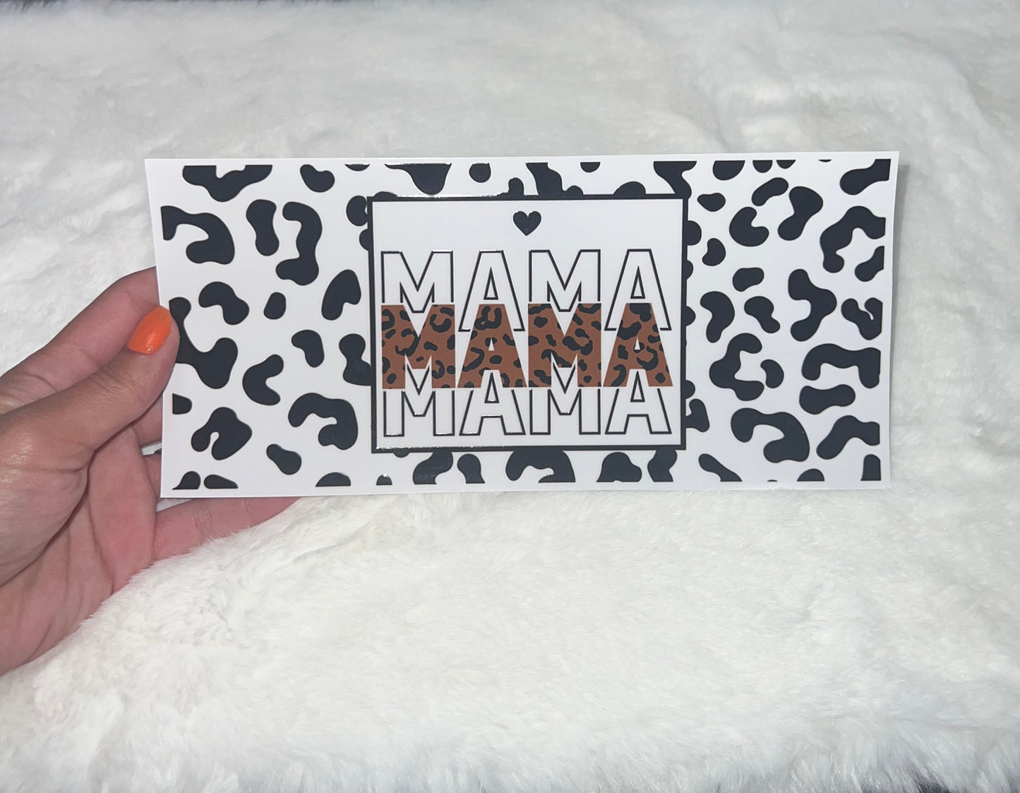Mama Mommy Moms cheetah print 16oz Libbey Glass Can Ready to apply | UVDTF 33