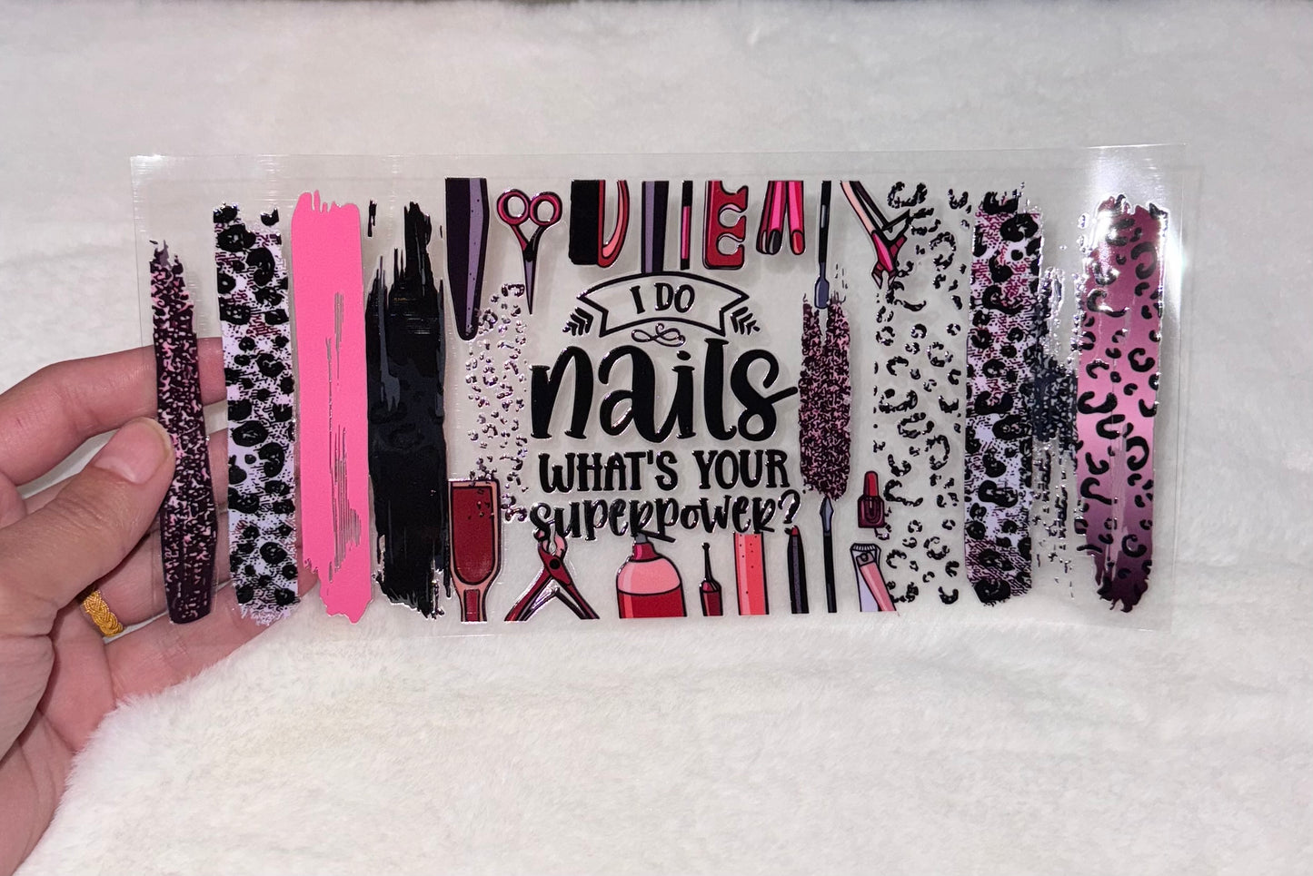 I do Nails Superpower Nail tech 16oz Libbey Glass Can Ready to apply | UVDTF