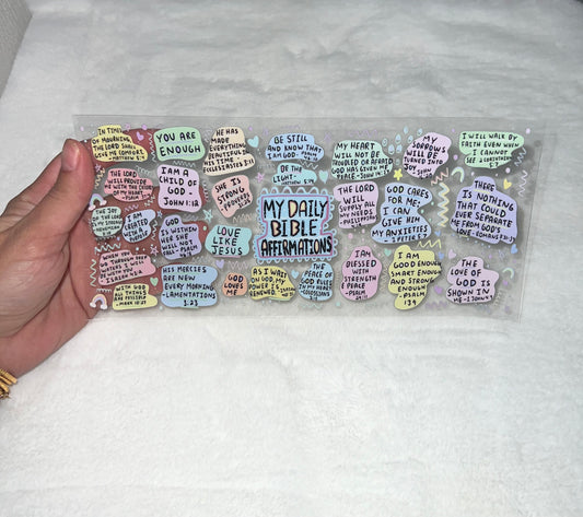 Daily bible affirmation 16oz UVDTF cup wrap #303