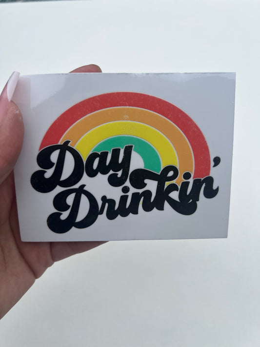 day drinking rainbow rainbows 4” Decal Ready to apply | UVDTF Decal