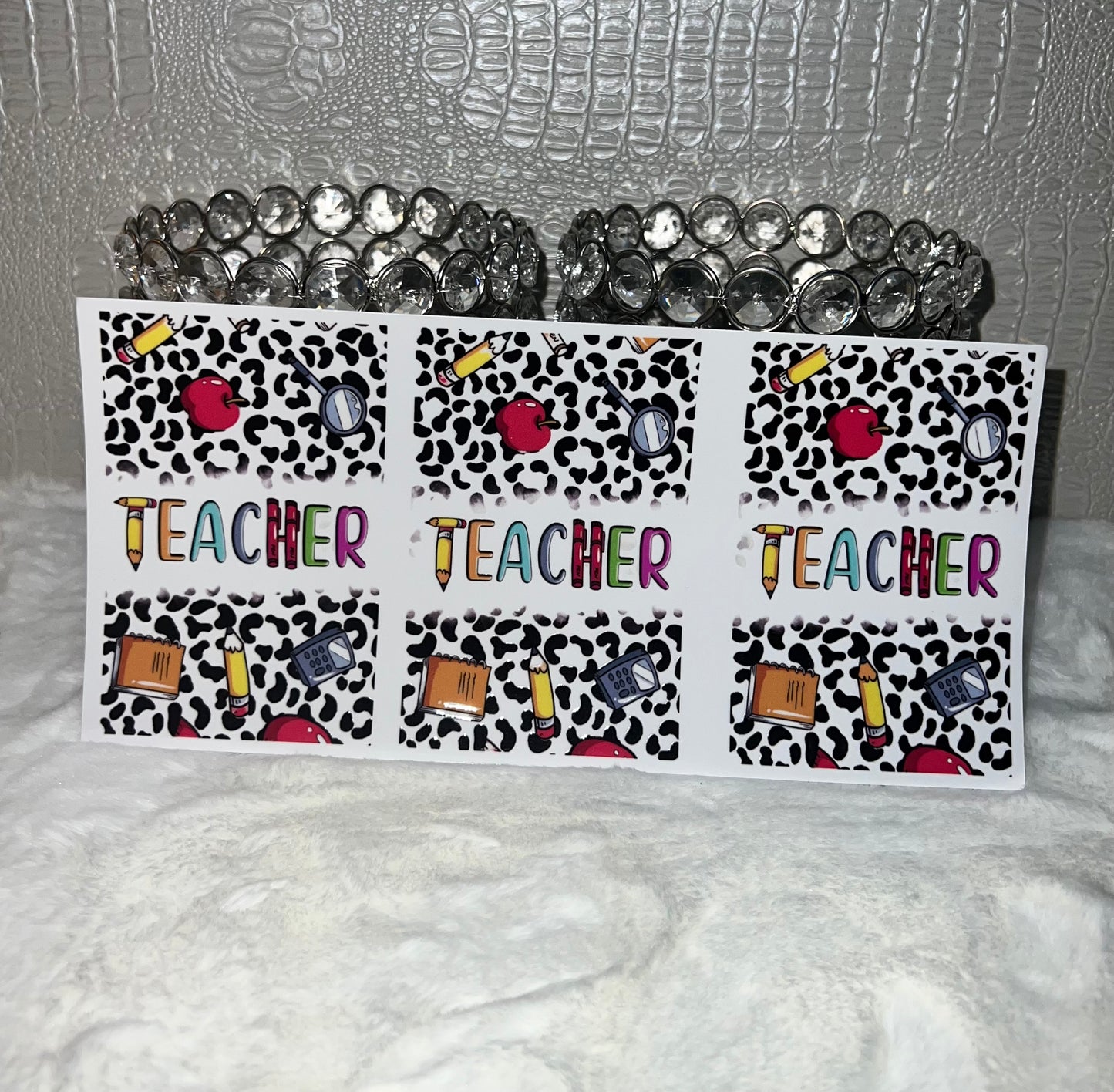 Teacher teachers apples pencil notebook 16oz Libbey Glass Can Ready to apply | UVDTF #260