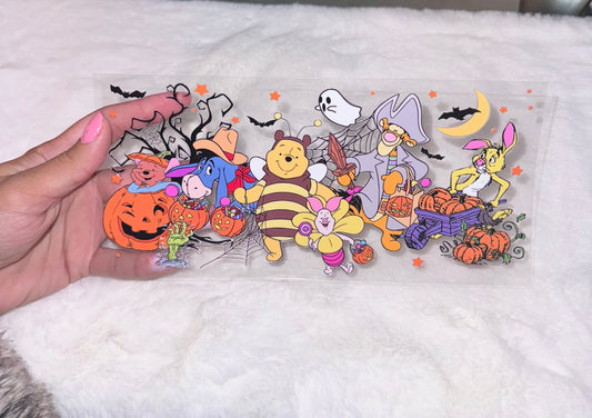 Halloween cute costume characters Spooky 16oz cup wrap Ready to apply #H4