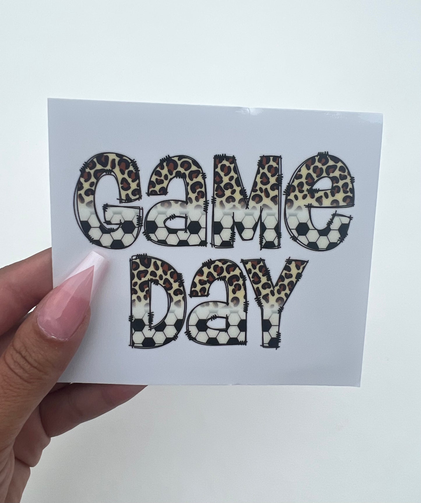 Game Day soccer Cheetah 4” UVDTF Decal