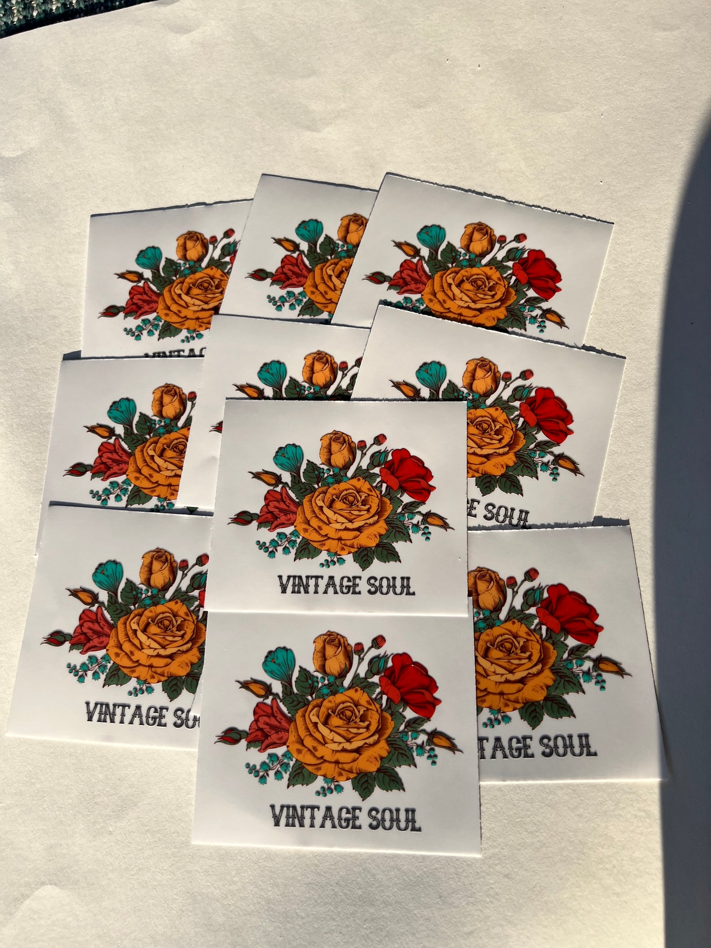 Vintage Soul Floral roses 4” UVDTF Decal