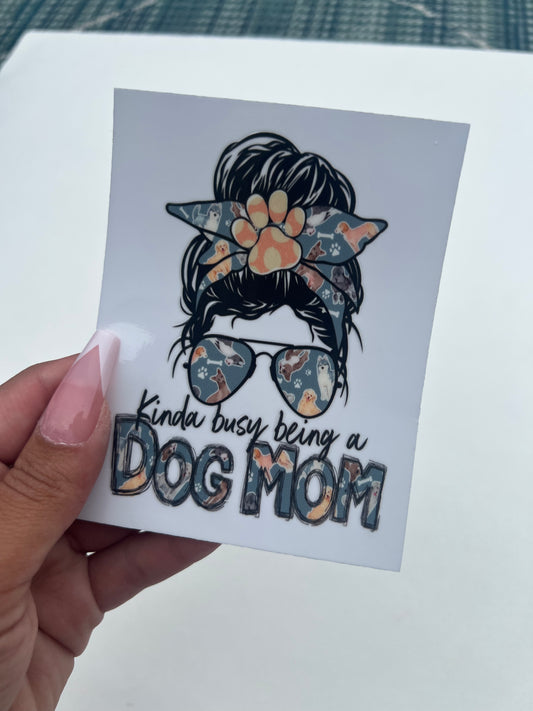 Dog Mom Mama bun girl 4” UVDTF Decal #2