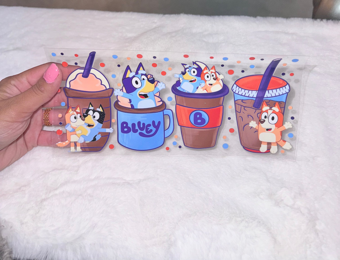 Bluey coffee cups 16oz cup wrap Ready to apply #