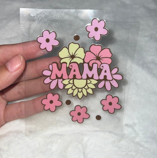 Floral flower mama 4” UVDTF Decal D#2