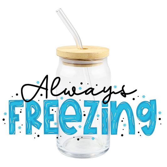 Always Freezing Snowflakes 16oz UVDTF cup wrap  #190