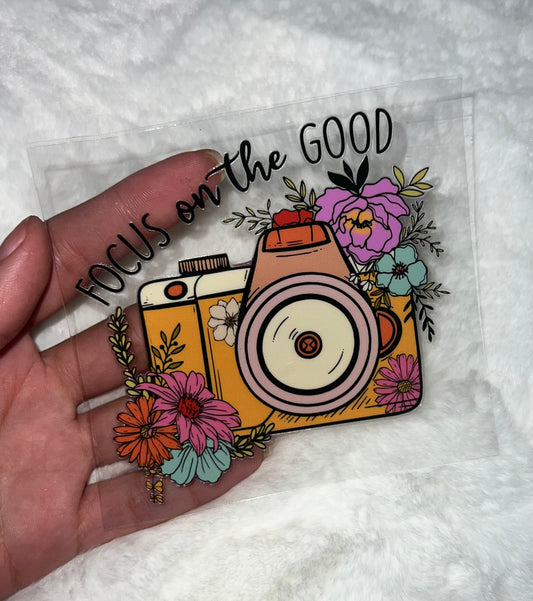 Focus on the good floral camera 4” UVDTF Decal D#2