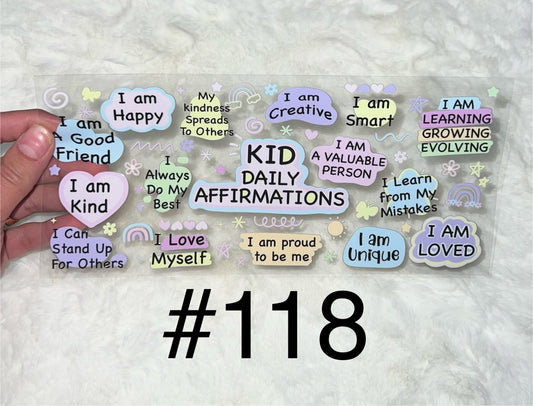Affirmation kid daily Reminders 16oz Libbey Glass Can Ready to apply | UVDTF #118