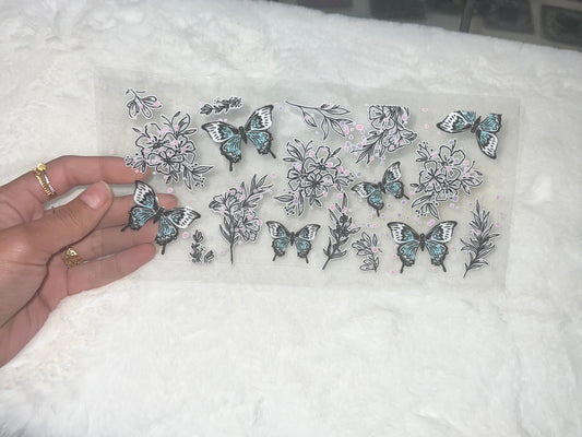 butterflies butterfly 16oz cup wrap UVDTF #231