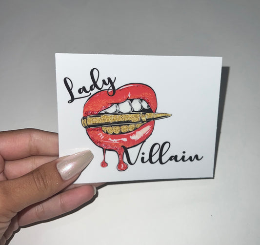 Lady Lips gold Bullet Villain 4” Decal Ready to apply | UVDTF Decal