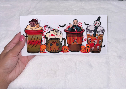 Halloween Spooky Horror 16oz cup wrap Ready to apply #H3