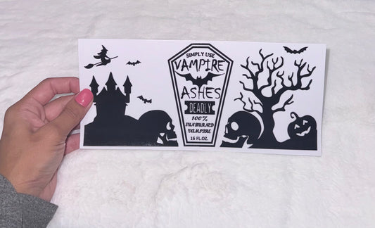 Halloween Spooky Horror 16oz cup wrap Ready to apply #H2