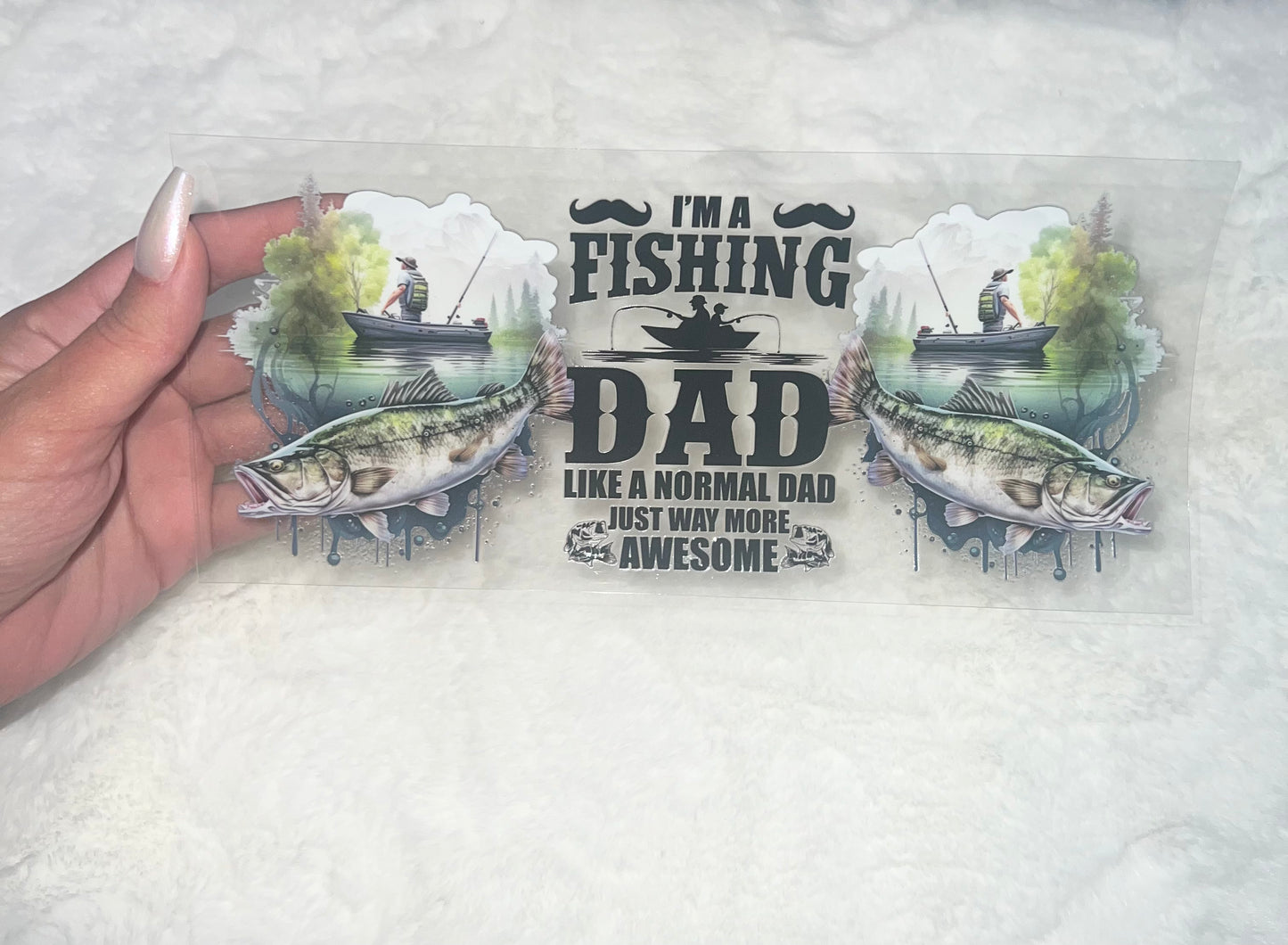 Fishing Dad 16oz Libbey Glass Can Ready to apply | UVDTF A7