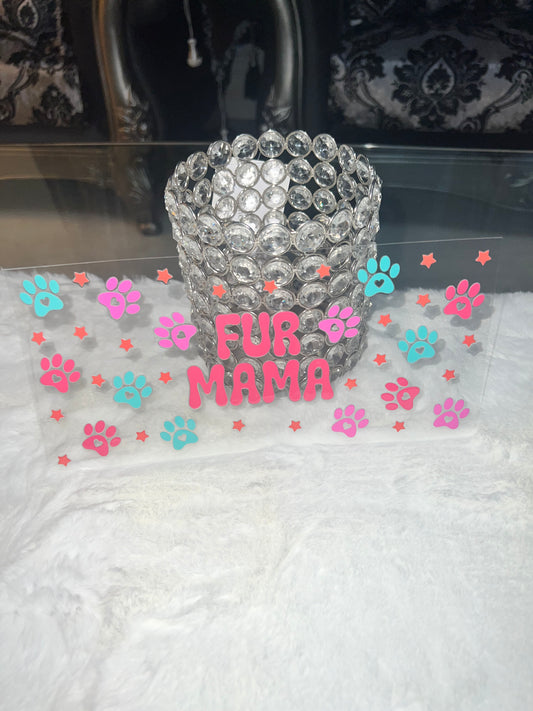 Floral paws fur mama 16oz cup wrap Ready to apply #390