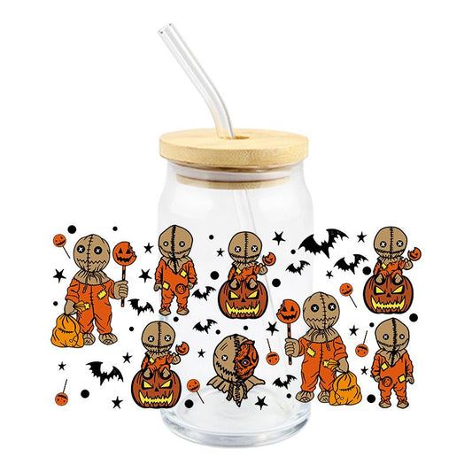 Halloween spooky NBC Jack Pumpkins 16 oz Libbey Glass Can Ready to apply | UVDTF #241