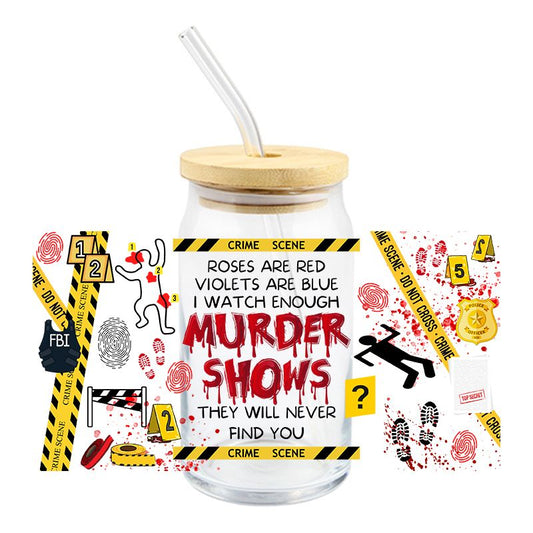 Halloween Scary Spooky Horror Murder Shows Crime NBC 16oz cup wrap Ready to apply #234