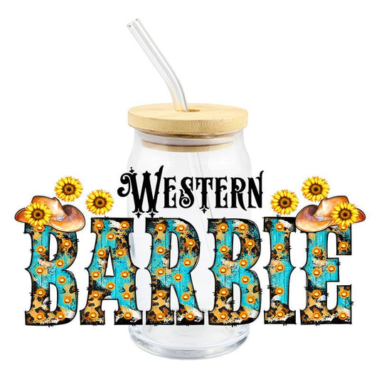 Western West Cowgirl 16oz Libbey Glass Can Ready to apply | UVDTF