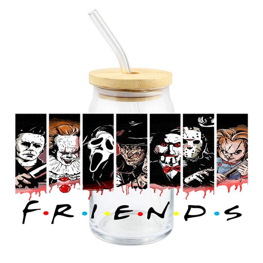 Halloween spooky Scary Horror Friends  16oz cup wrap Ready to apply #H1