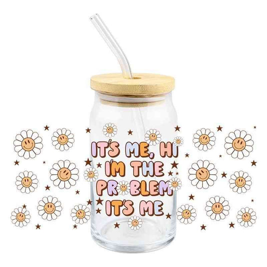 Floral Daisy Daisies  16oz Libbey Glass Can UVDTF #338