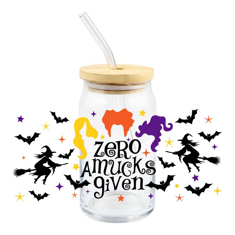 Halloween spooky Zero Amucks given 16oz cup wrap Ready to apply