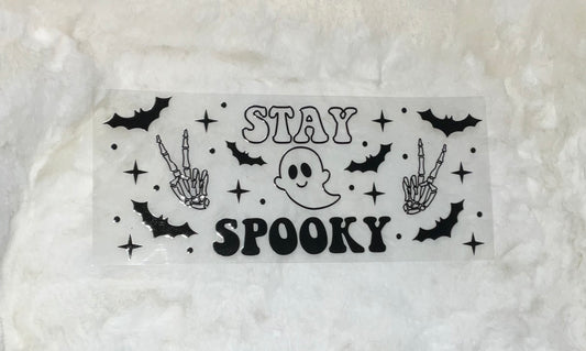 Stay Spooky Halloween Bats Ghost ghosts 16oz cup wrap Ready to apply